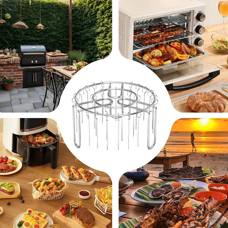 🍢 Grille à Brochettes Verticale pour Air Fryer — Des Brochettes Jouteuses Sans Aucune Manipulation ! 🔥