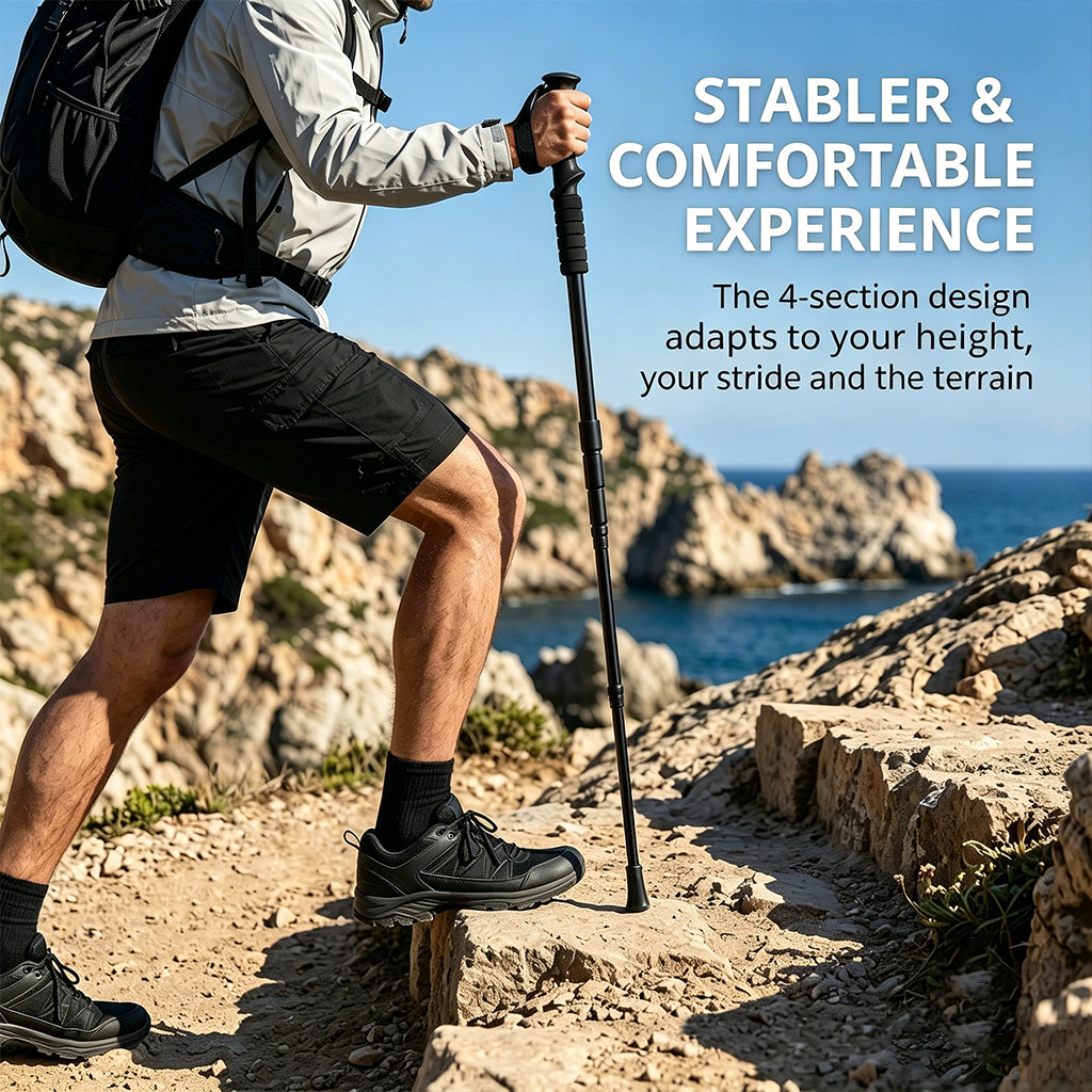 👨‍🦯 Bâton de Randonnée Antichoc — Confort et Stabilité sur Tous Terrains ! ⛰️