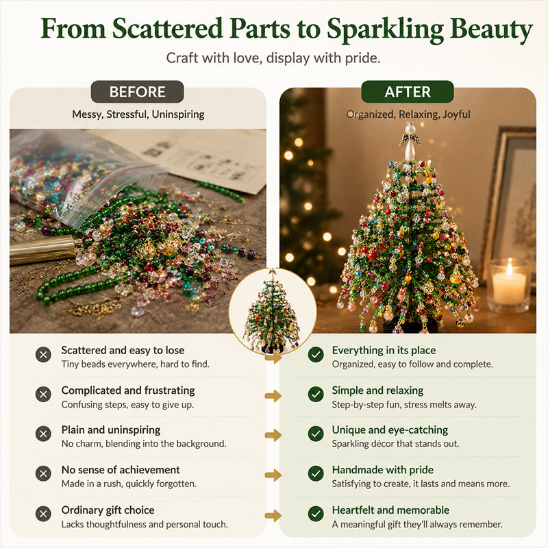 🎄✨ Kit de sapin de Noël perlé à faire soi-même – 🎅Créez votre propre décoration de Noël scintillante