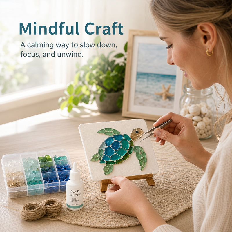 🌊✨ Kit d'art DIY sur le thème de l'océan – Créez un chef-d'œuvre en mosaïque époustouflant