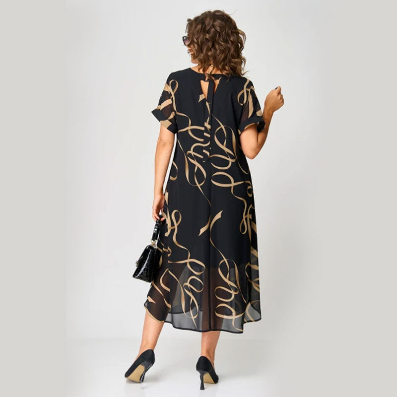 🌸Printtikuvioinen V-Aukkoinen Rento Mekko