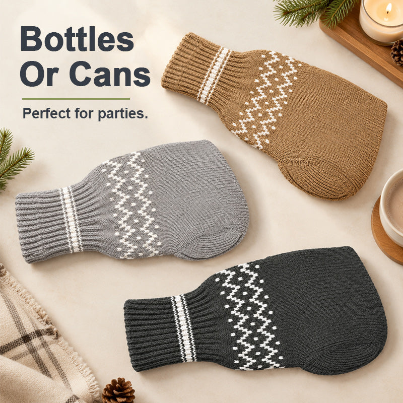 🍺 Gant à bière d'hiver – manchon porte-boisson rigolo et chaud pour vos boissons fraîches