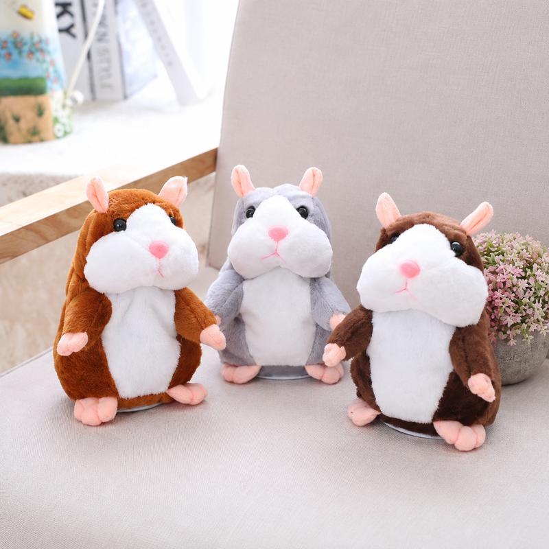 🐹 Peluche hamster parlante – répète les sons et bouge ! 3 couleurs + édition de Noël (15 cm) ✨🎄