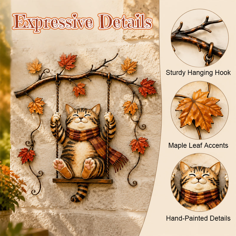 🍂🐱 Décoration murale chat d'automne--accrochez la chaleur de l'automne et un chat plein de charme