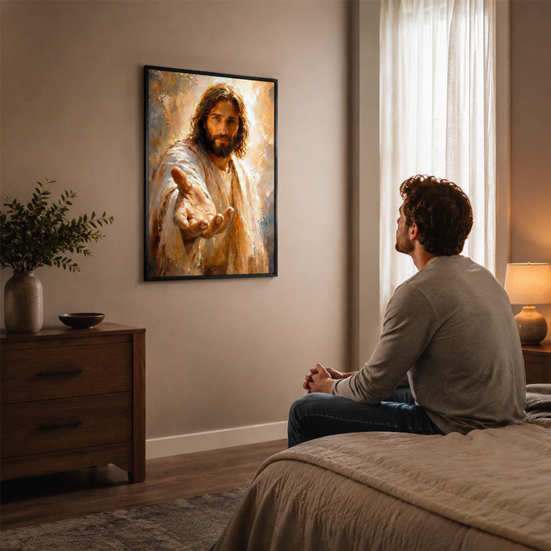 🙏🕯️ Marche avec moi — Décoration murale Jésus pour le cœur fidèle