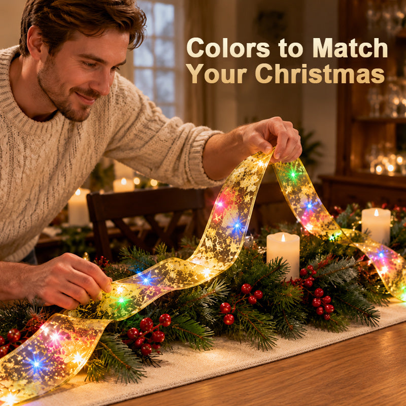 🎄 Guirlande LED ruban de Noël – Une lueur festive et chaleureuse pour votre sapin