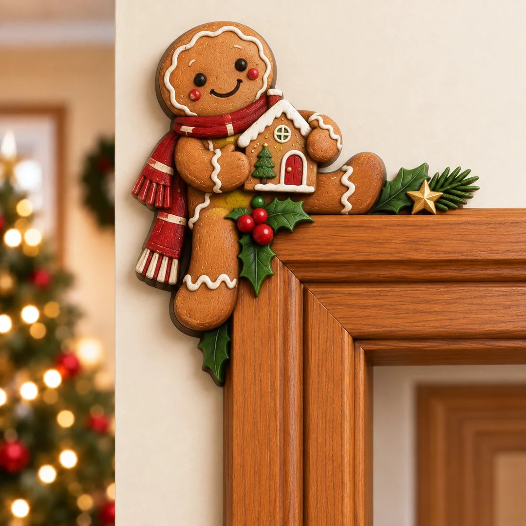 🎅 Décor de coin de porte Père Noël qui dépasse｜8 personnages pour une entrée pleine de malice