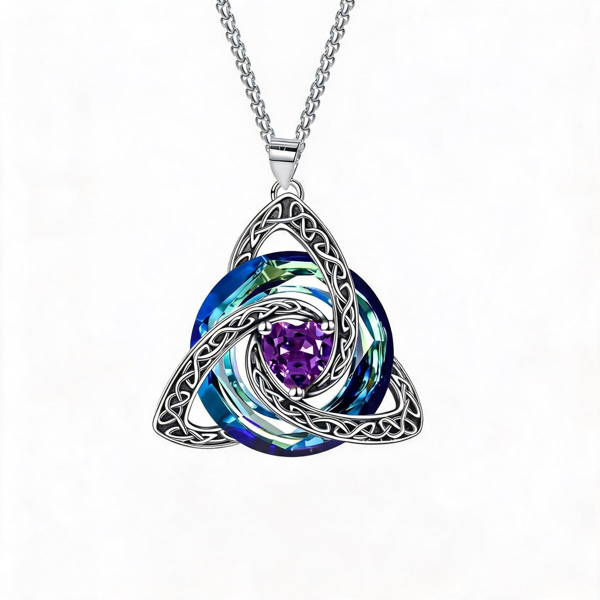 ✨Collier Trinité celtique avec pierre de naissance--un symbole de foi, d'amour et d'unité à porter au quotidien