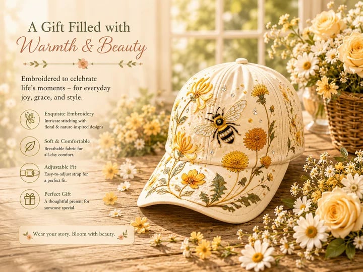 🎁50 % de réduction🔥😱🌸🌿 Casquette de baseball « Garden Morning » : douceur du soleil et confort au quotidien ! ☀️🌱🧢