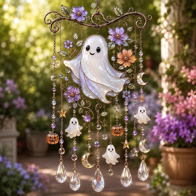 🎃Projetez une lumière arc-en-ciel avec des carillons éoliens gothiques pour Halloween ! 🎃✨