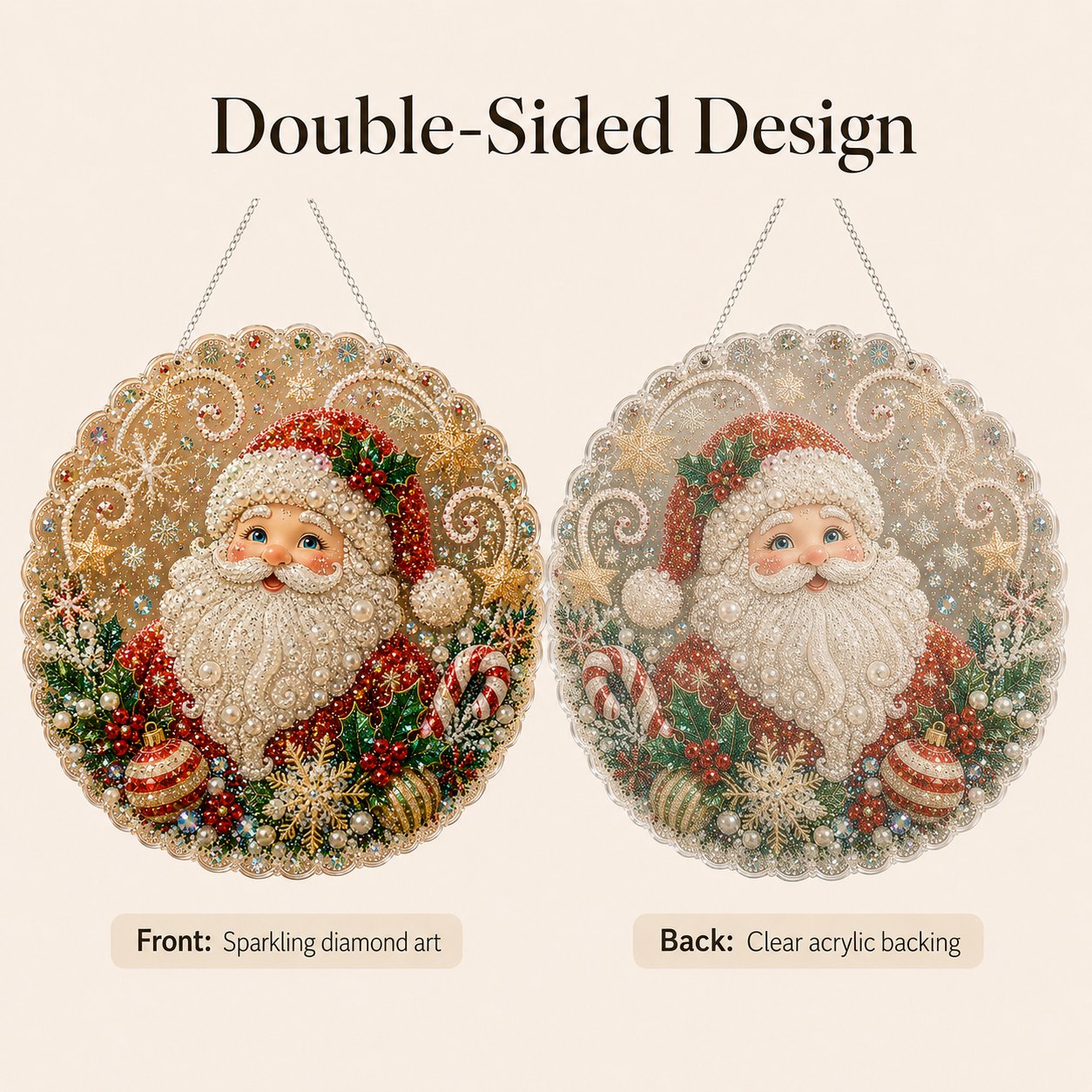 🎄Ensemble de décorations de Noël en perles et diamants | Décorations de Noël artisanales à faire soi-même 🎅💎