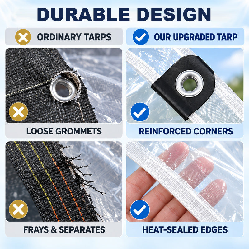 🌧️☀️ Clear Waterproof Rain Tarp — Bright, Protected Outdoor Spaces