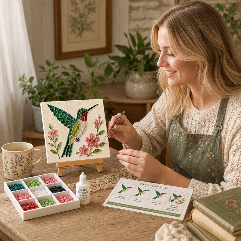 🌻🏡 Kit de mosaïque DIY pour jardin de cottage – Créez votre propre chef-d'œuvre
