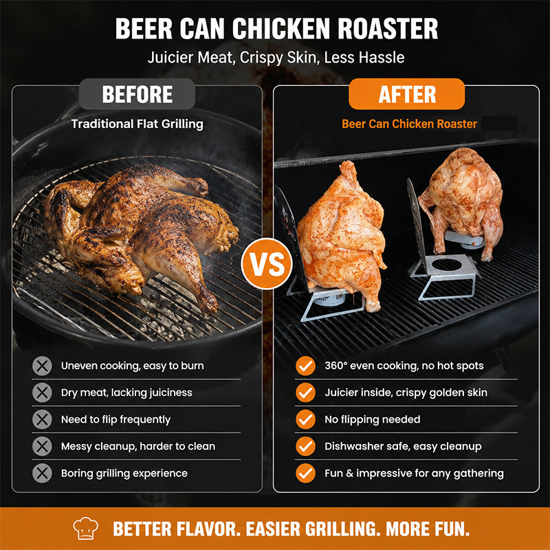 🍻Support pour poulet rôti à la canette de bière : Savourez une peau croustillante et une chair ultra tendre et juteuse ! 🍗✨