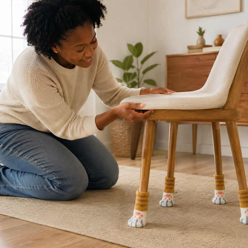 🐾🔇 Des sols plus silencieux, des chaises plus mignonnes — Protège-pieds en forme de pattes de chat