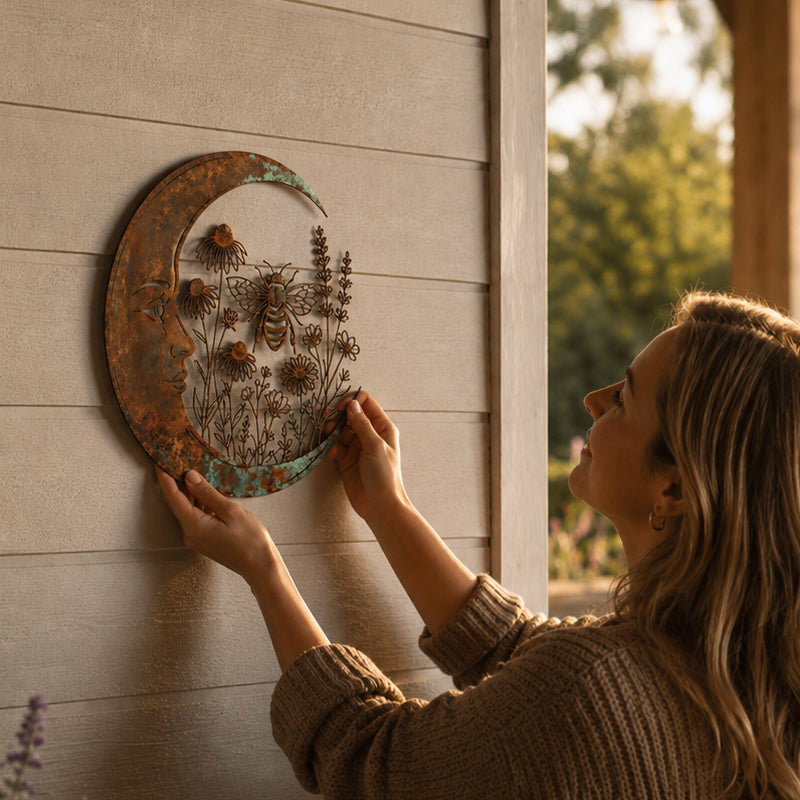 🌙🐝 Décoration Murale Lune & Abeille — Apportez une touche féérique et poétique à vos espaces ! ✨