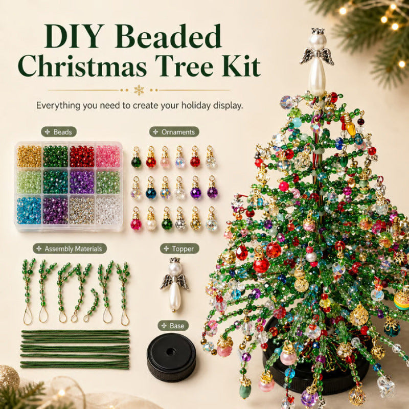 🎄✨ Kit de sapin de Noël perlé à faire soi-même – 🎅Créez votre propre décoration de Noël scintillante
