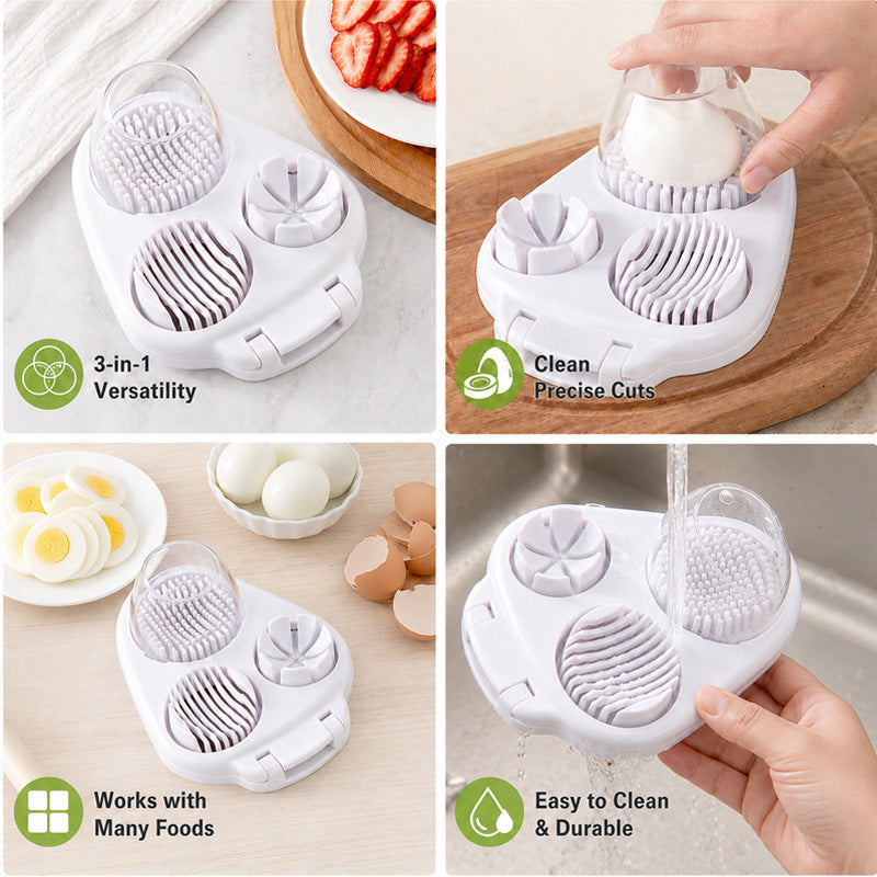 🥚 Coupe-œufs multifonction 3 en 1 - Idéal pour les salades et les garnitures 🔪
