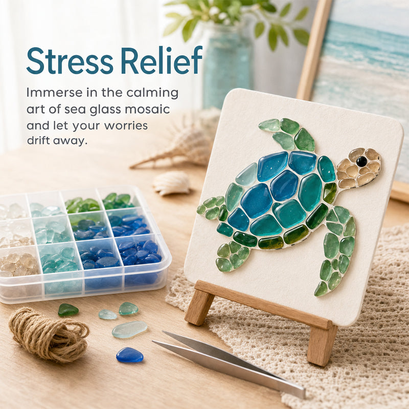 🌊✨ Kit d'art DIY sur le thème de l'océan – Créez un chef-d'œuvre en mosaïque époustouflant
