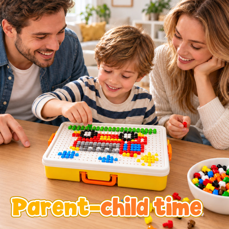 🎨Puzzle champignon à picots pour enfants--Cadeau créatif de construction et de reconnaissance des couleurs
