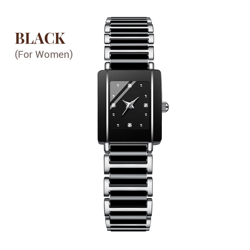 ⌚ Montre à quartz carrée en céramique tendance