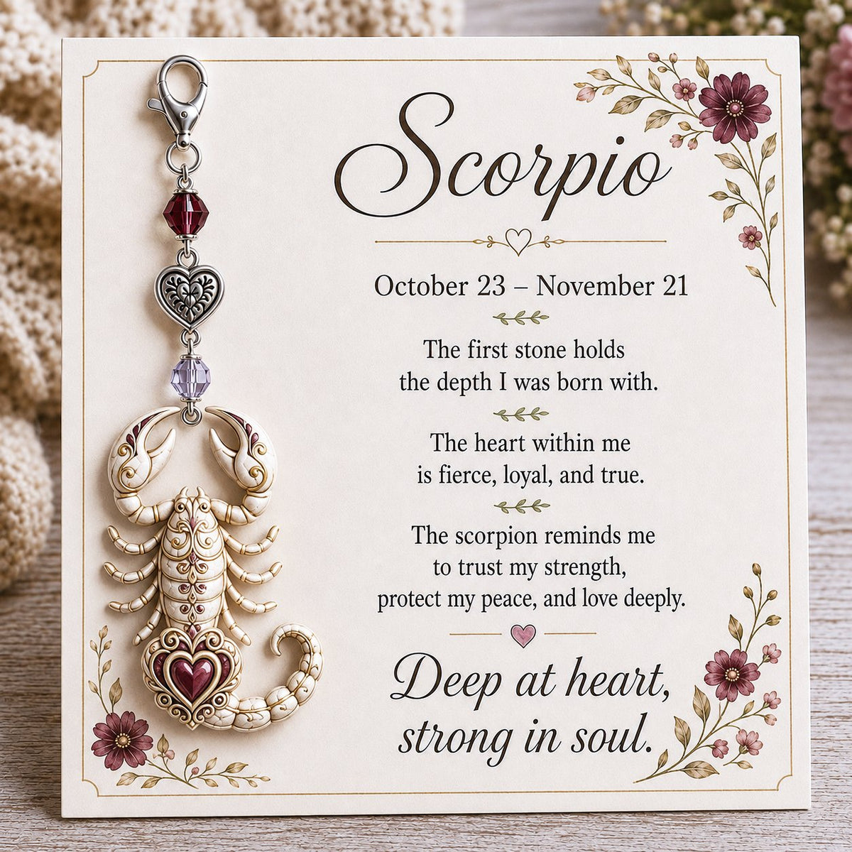 🌙💎 Un petit bijou fait spécialement pour elle — Carte souvenir Pierre de Naissance du Zodiaque
