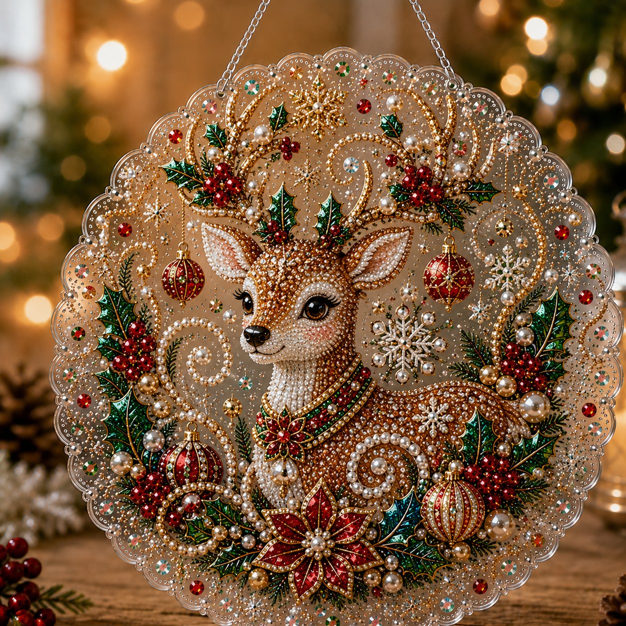 🎄Ensemble de décorations de Noël en perles et diamants | Décorations de Noël artisanales à faire soi-même 🎅💎