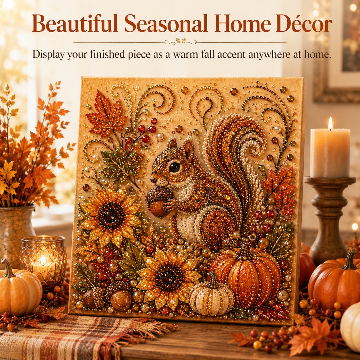 🍂💎 Kit de peinture nacrée d'automne – Activité manuelle relaxante pour créer des œuvres d'art automnales étincelantes 🖌️