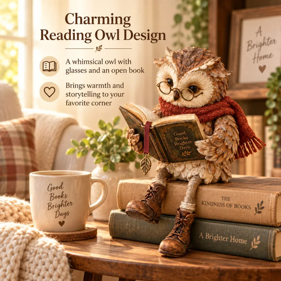 🦉📚 Figurine Chouette Lectrice--un petit compagnon pour chaque moment de lecture tranquille