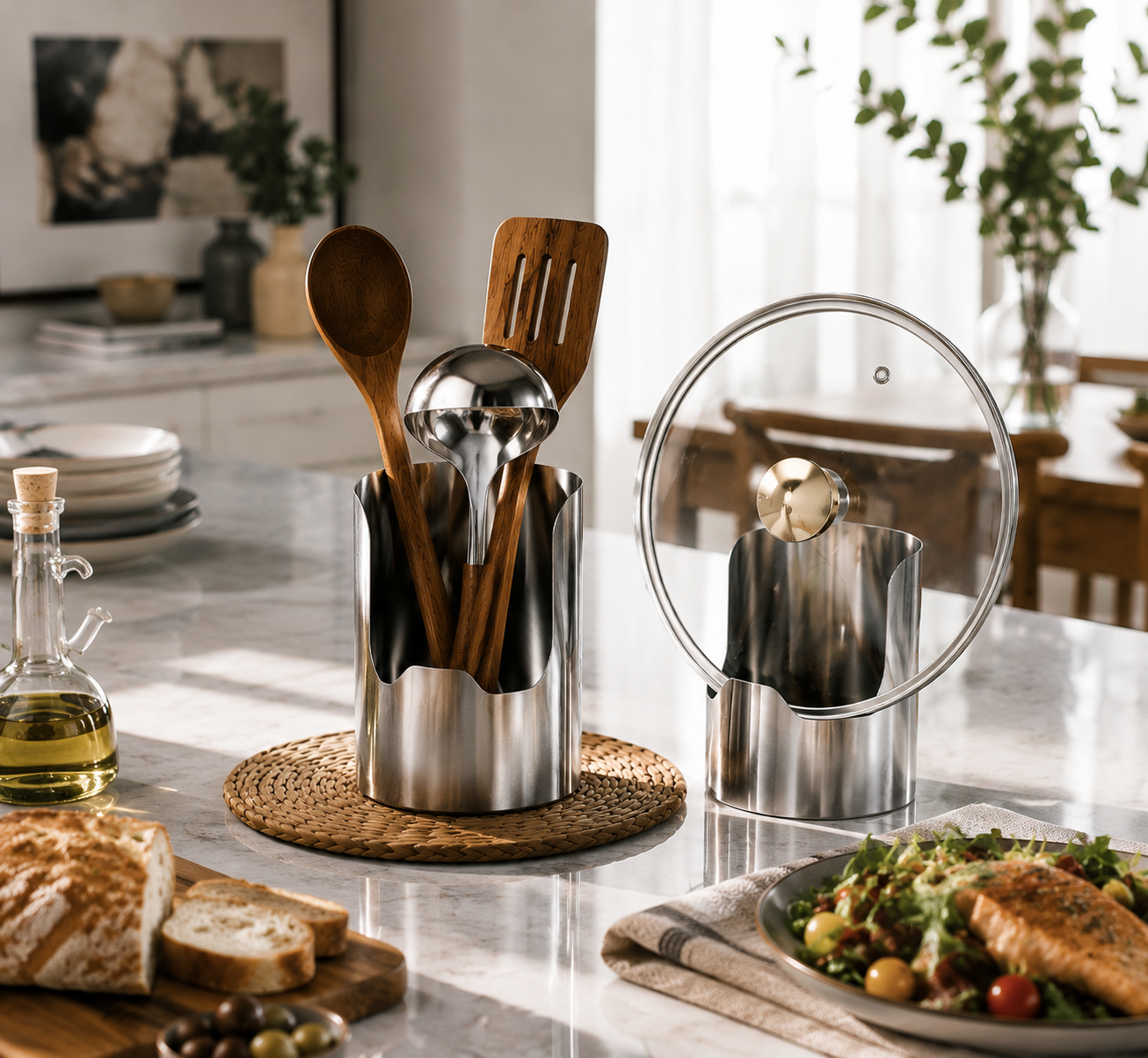 🔪🍳 Support de Cuisine Polyvalent en Inox — Gardez vos planches et ustensiles propres et organisés ! 🍳✨