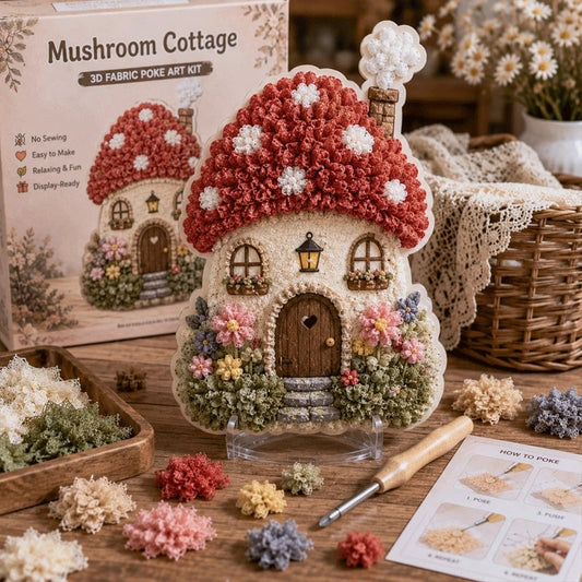 🏡🧵Kit Arte Tessile 3D "Poke Art" Villaggio Incantato 🧵✨