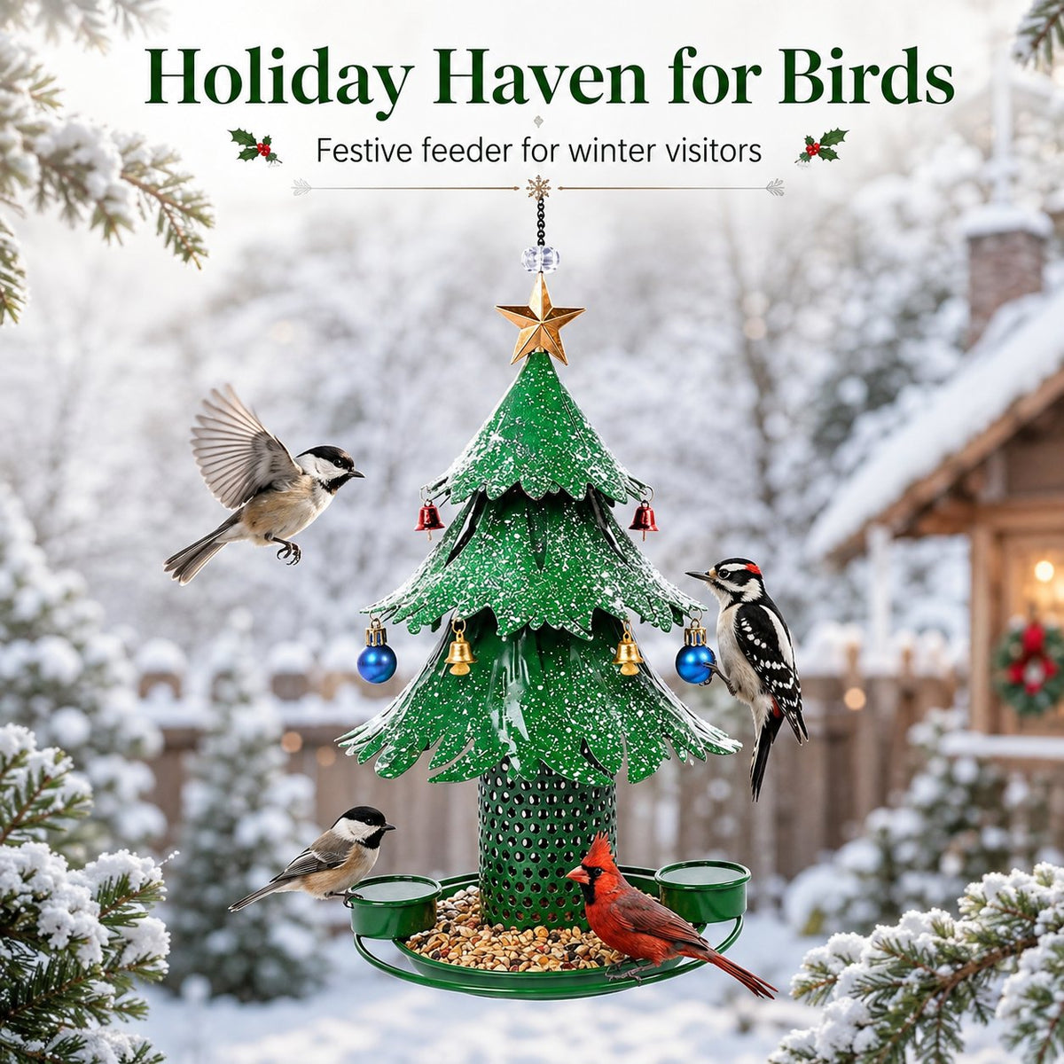 🎄 Mangeoire Arbre de Noël — Attirez les oiseaux sauvages dans votre jardin ! ✨🕊️