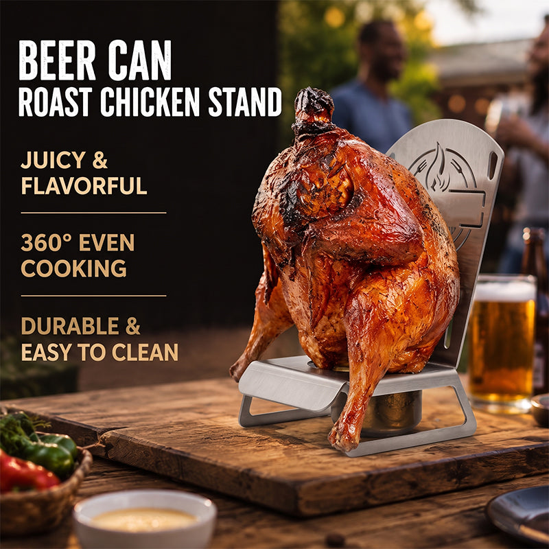 🍻Support pour poulet rôti à la canette de bière : Savourez une peau croustillante et une chair ultra tendre et juteuse ! 🍗✨
