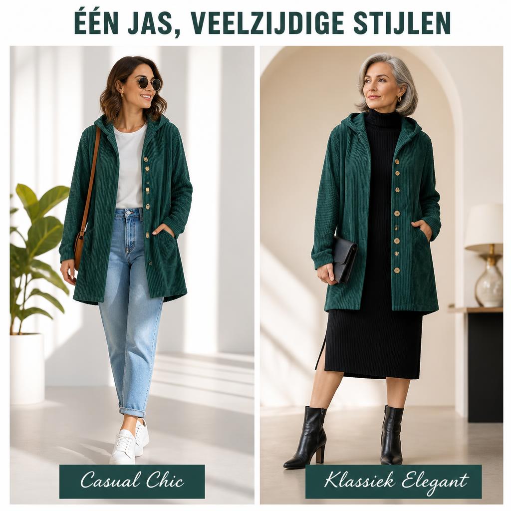 🧥 Profitez de l'automne : Manteau en velours côtelé à capuche merveilleusement chaud et élégant 🍂