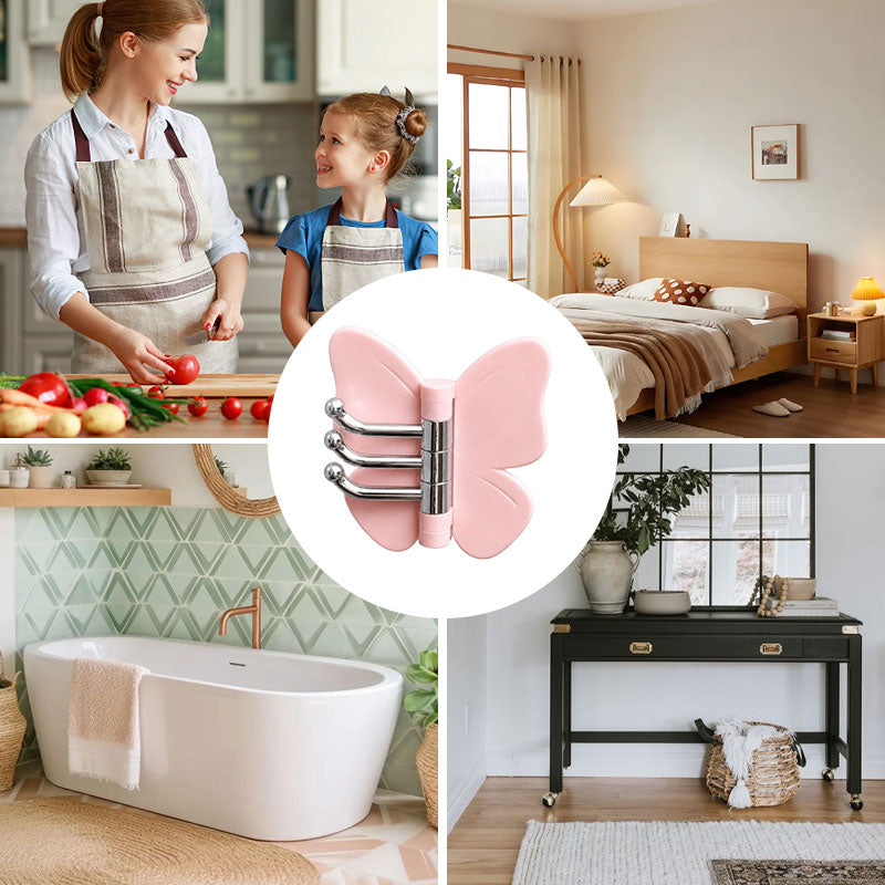 🏡Patère Murale Papillon Orientable – Alliez Charme & Rangement ! 🦋✨