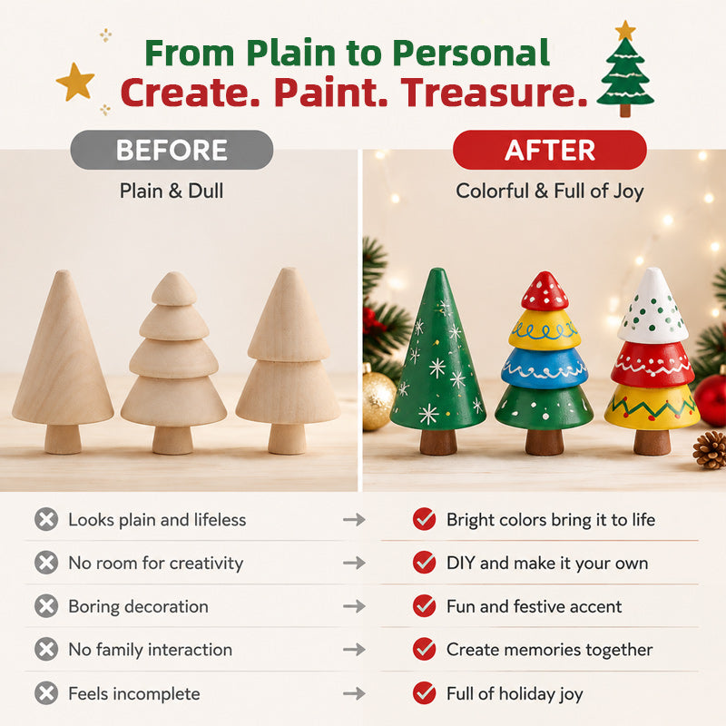 🎄🎨 Kit de sapin de Noël en bois à faire soi-même — Colorez votre Noël à votre façon