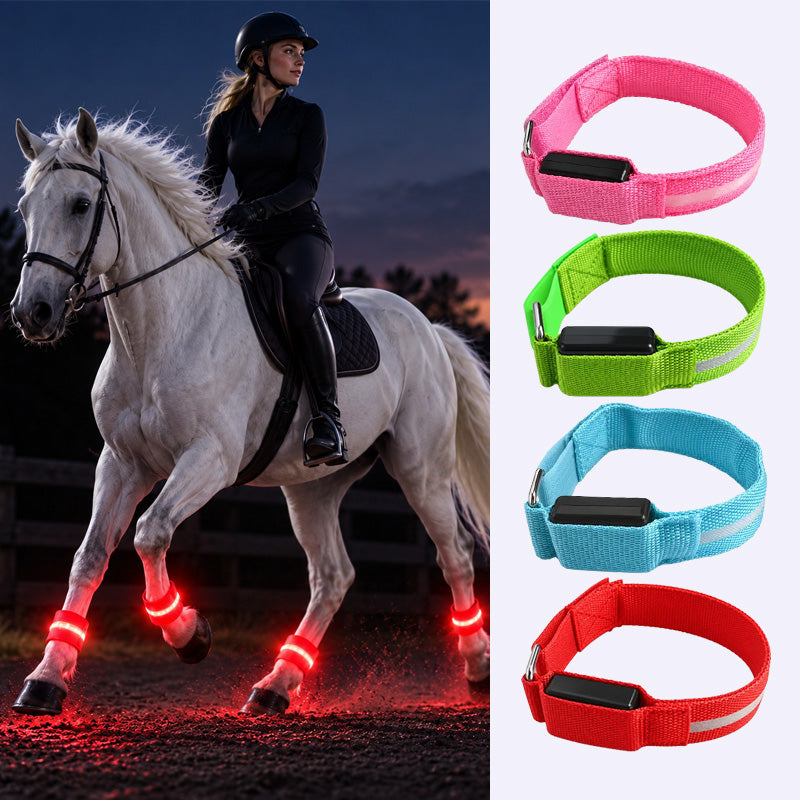 🐎 Bandes LED pour jambes de cheval | Bandes lumineuses et bien visibles pour les balades nocturnes