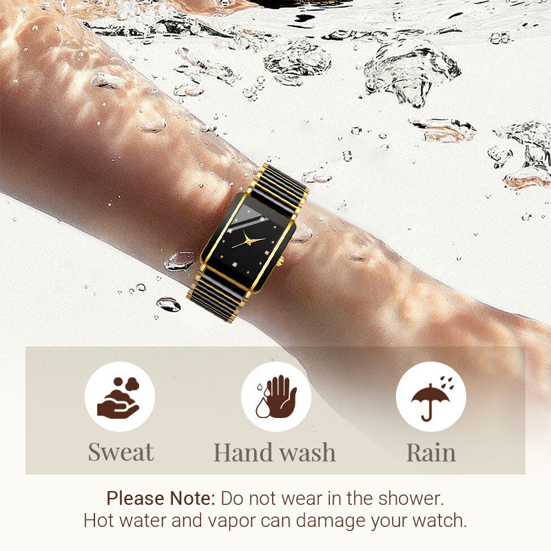 ⌚ Montre à quartz carrée en céramique tendance