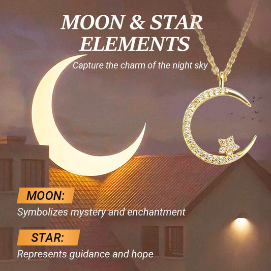 🎁 BUY 1 GET 1 FREE! 🌙✨ Bright Night: Moon Star Necklace – Glow-in-the-Dark Elegance with Celestial Charm 💫🌌
