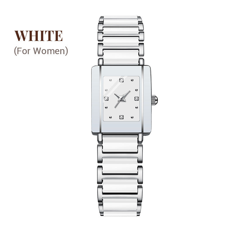 ⌚ Montre à quartz carrée en céramique tendance