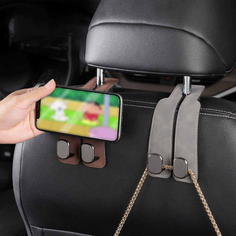 🚗🔩 Support de téléphone de voiture à double crochet — Capacité de 5 kg, pour une conduite sans encombrement