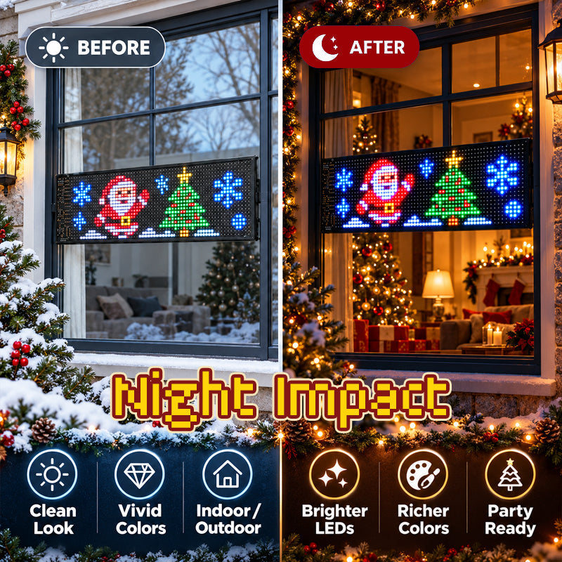 🎅 Écran LED animé pour voiture – Faites participer votre voiture à Noël