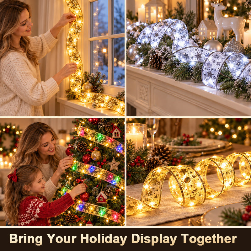 🎄 Guirlande LED ruban de Noël – Une lueur festive et chaleureuse pour votre sapin