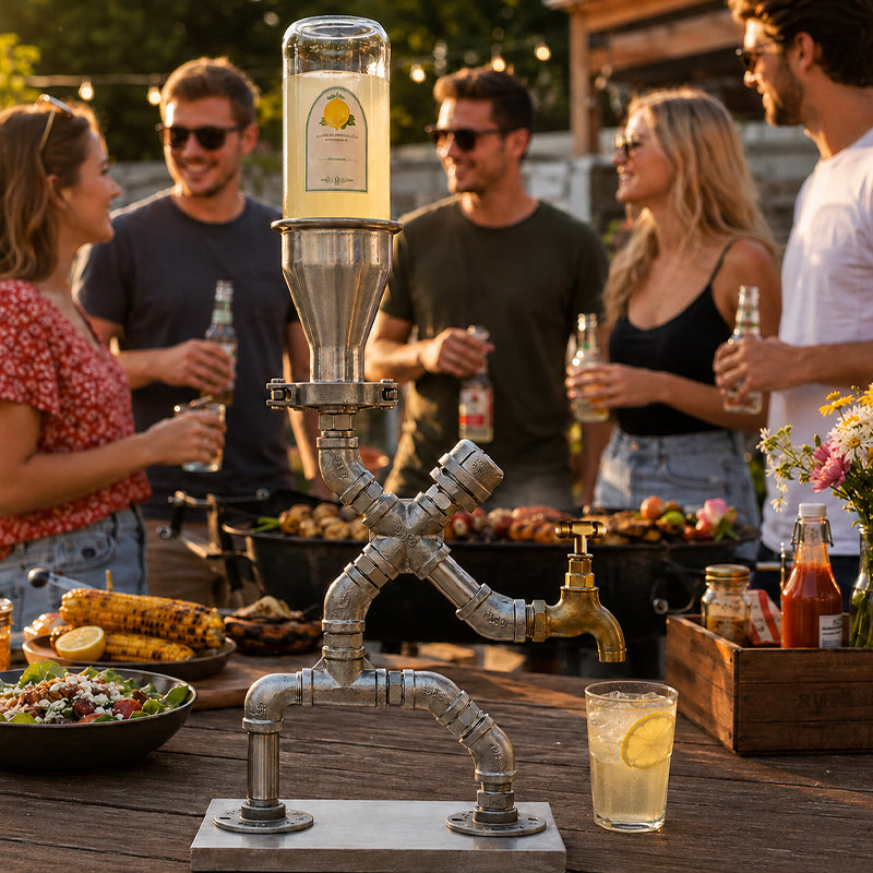 🍷 Distributeur de boissons par gravité de style industriel