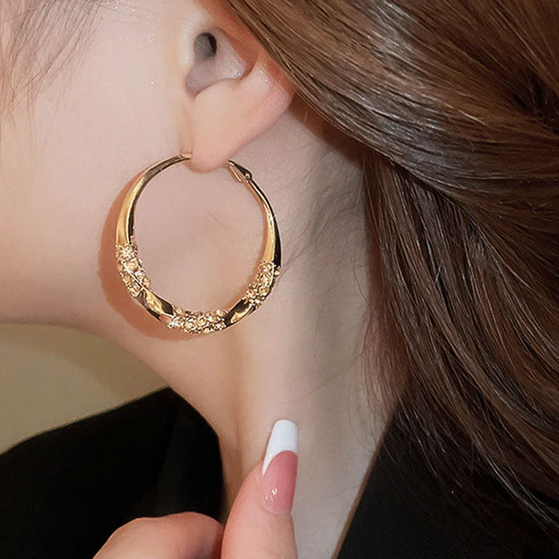 🌸Round earrings with zirconia✨