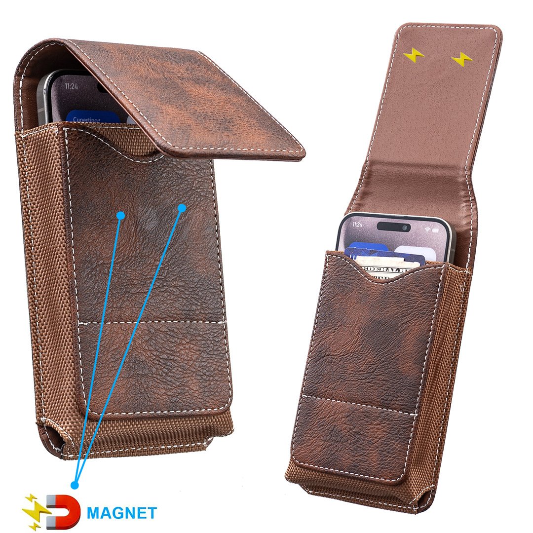 📱Étui de ceinture pour téléphone portable ✨ Étui en cuir multipoches avec porte-cartes