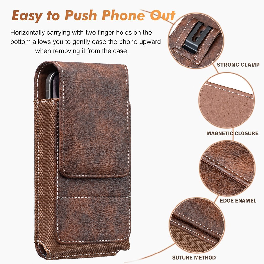 📱Étui de ceinture pour téléphone portable ✨ Étui en cuir multipoches avec porte-cartes