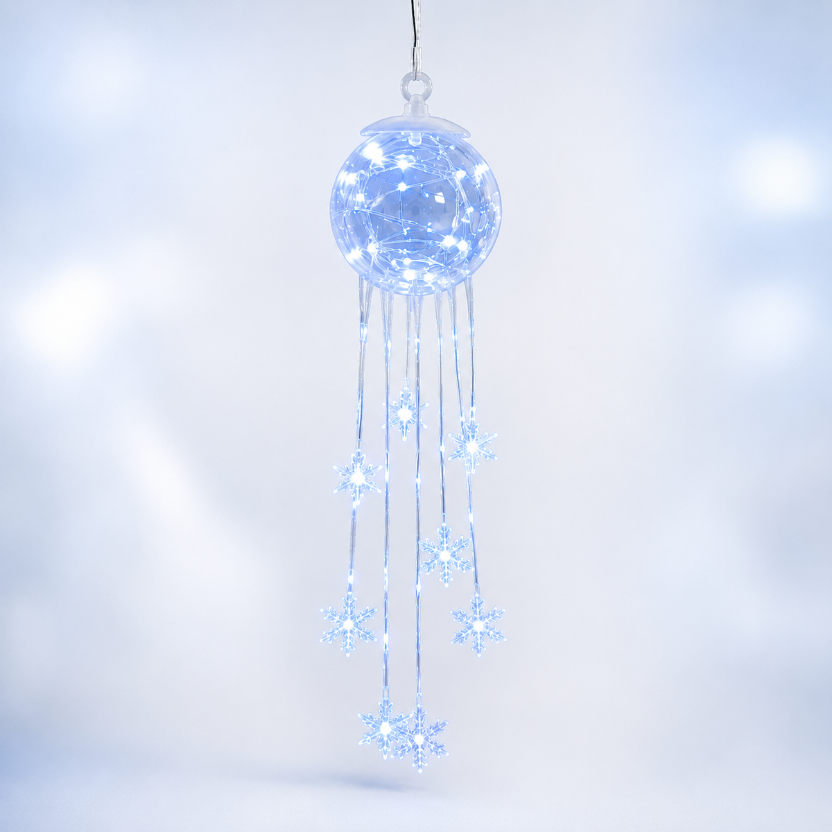 ❄️Cascade de flocons de neige magique d'hiver – Ornement de Noël suspendu à DEL💎