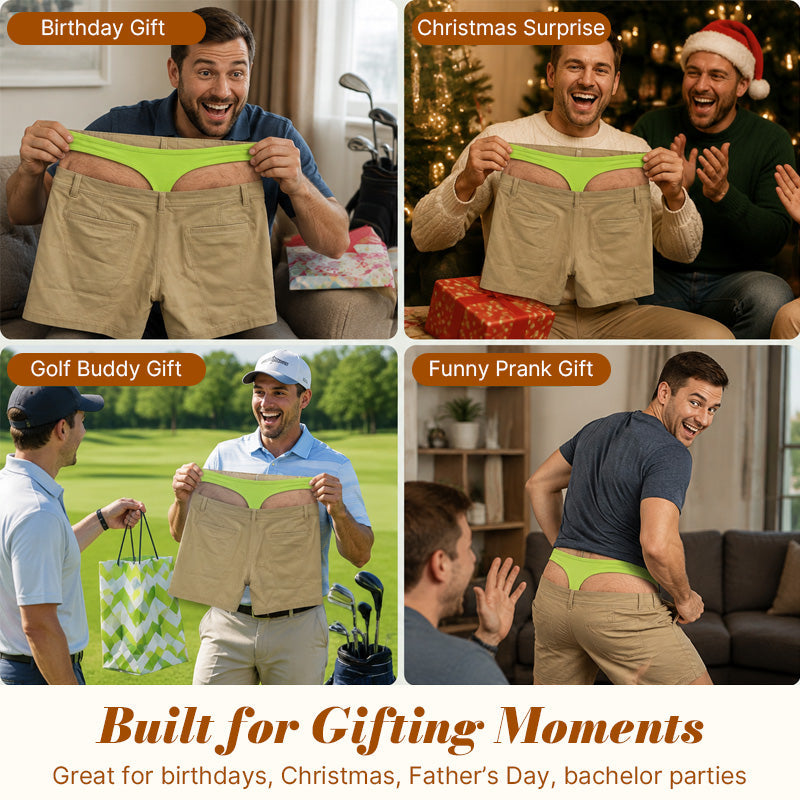 🏌️😂Slips de golf humoristiques pour hommes - Short cadeau irrévérencieux