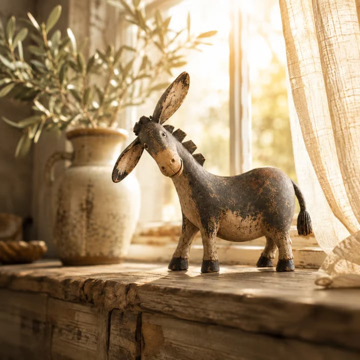 🐴🤎 Statuette d’âne rustique — une touche de douceur pour vos coins préférés
